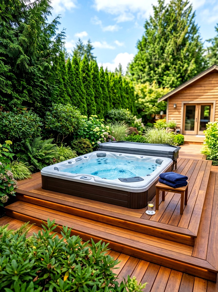 Hot Tub Area - 30 entertainer backyard ideas
