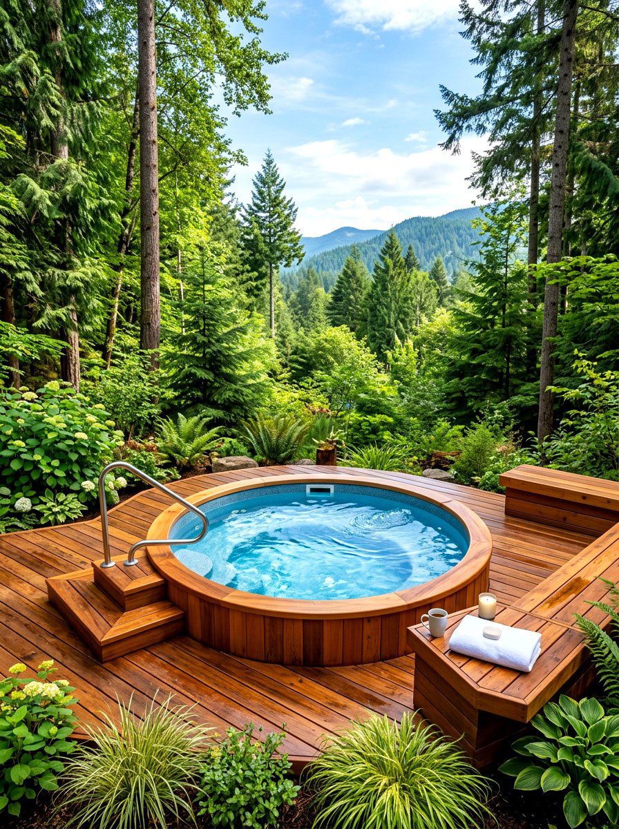 Hot Tub Deck - 30 stargazing backyard ideas