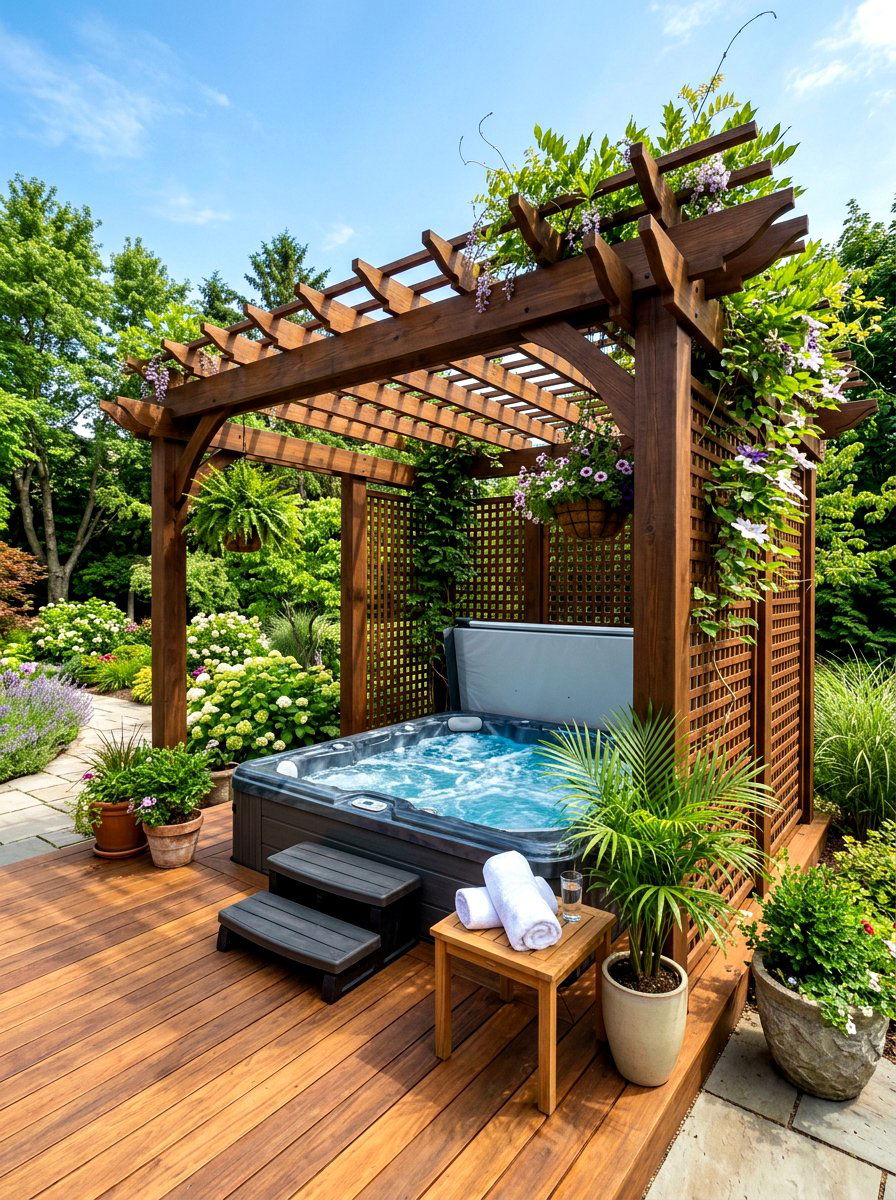 Hot Tub Deck Pergola - 30 deck pergola ideas