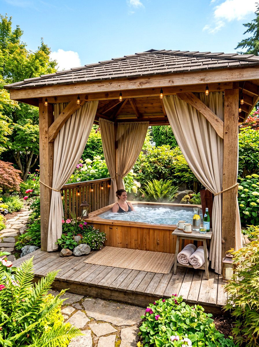 Hot Tub Gazebo - 30 hot tub patio ideas