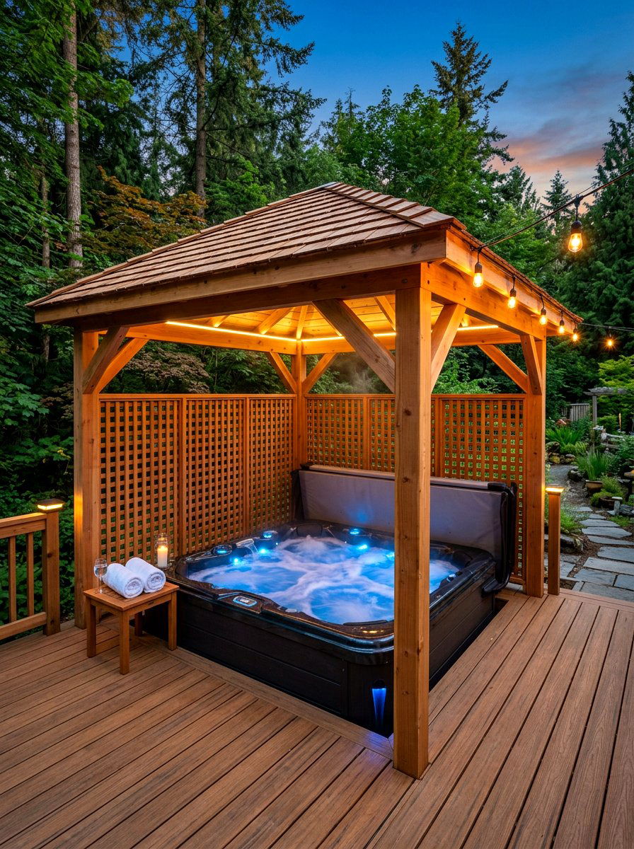 Hot Tub Gazebo - 30 rustic gazebo ideas
