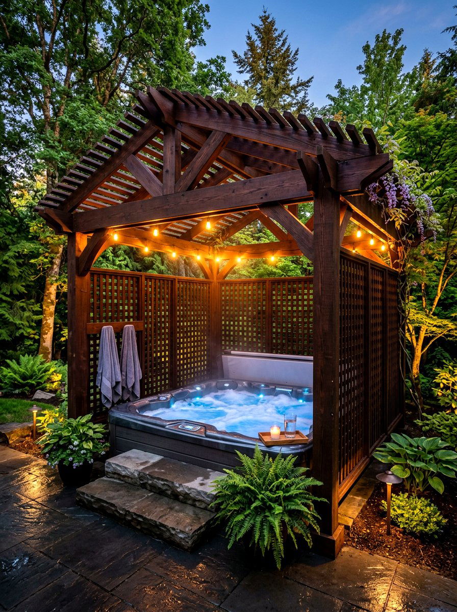 Hot Tub Pergola - 30 outdoor pergola ideas