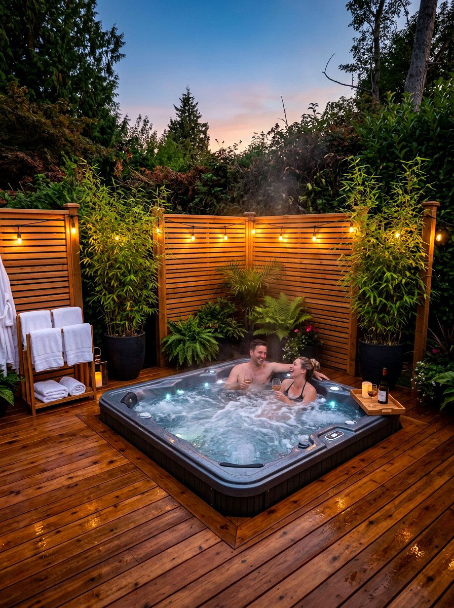 Hot Tub Retreat - 30 backyard zoning ideas