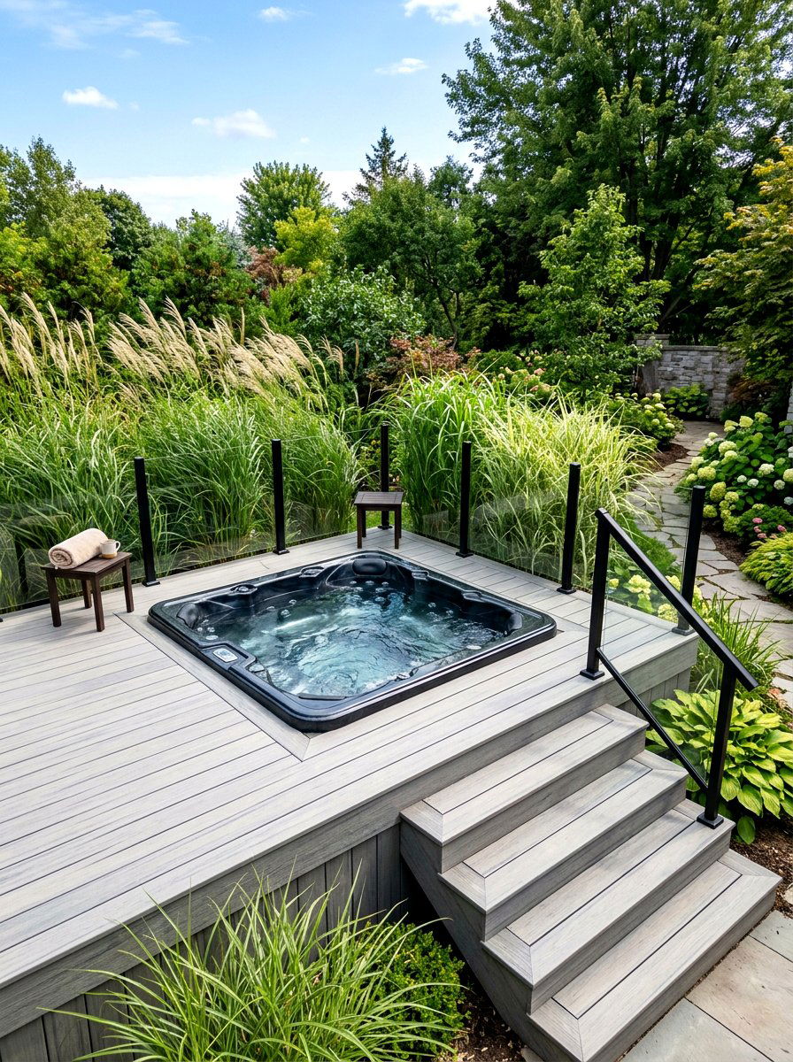 Hot Tub Surround - 30 backyard patio ideas