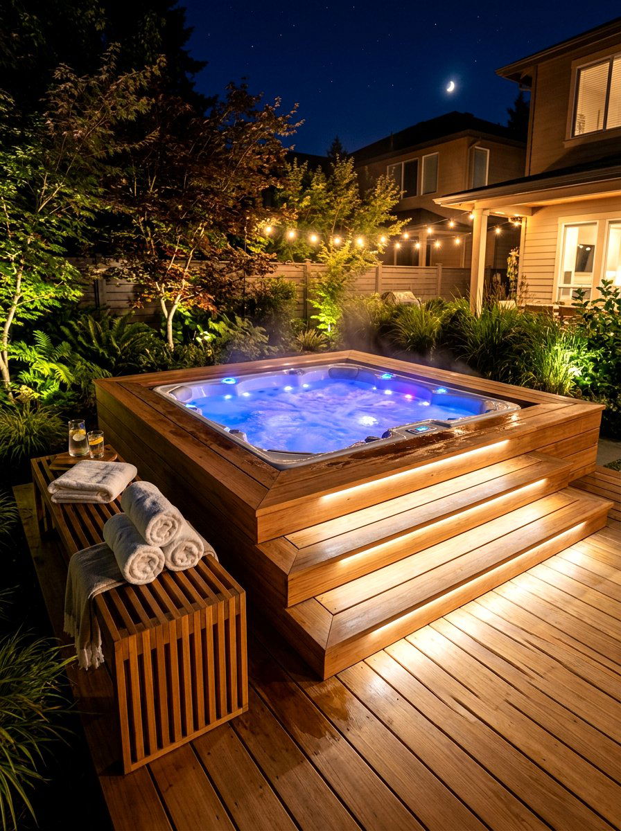 Hot Tub Surround - 30 deck decorating ideas