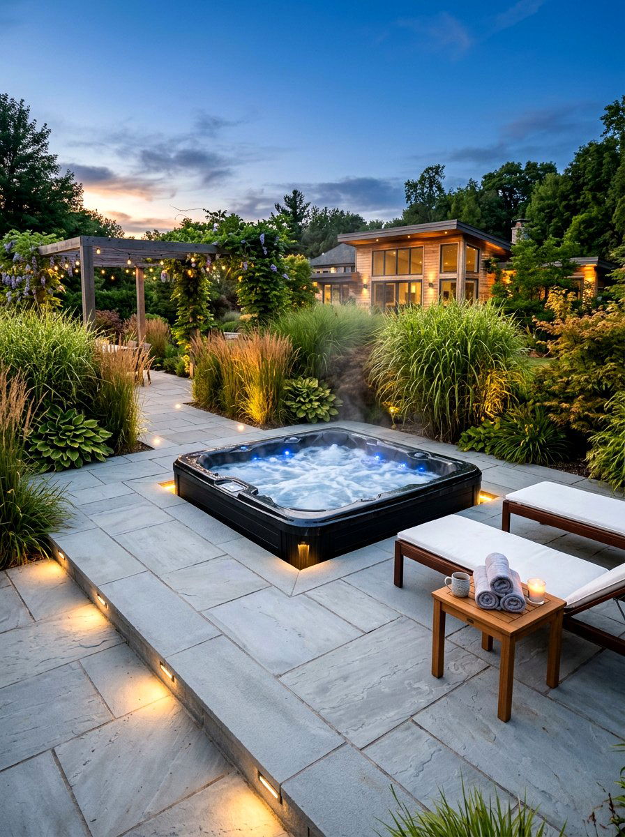 Hot Tub Surround - 30 backyard landscaping ideas