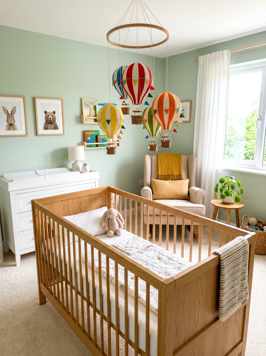 Hot air balloon mobile - 30 vintage circus decor ideas