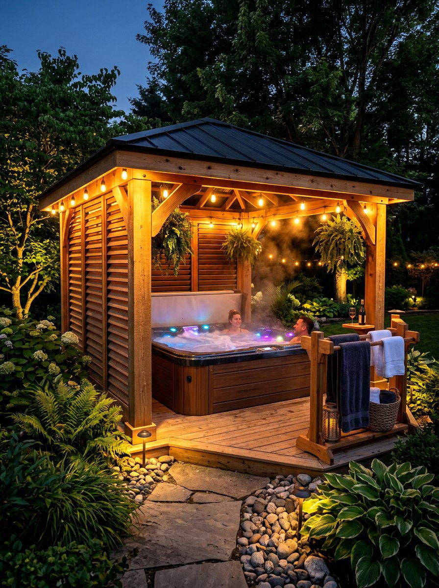Hot tub gazebo - 30 garden gazebo ideas