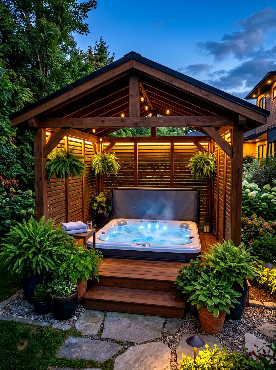 Hot tub gazebo - 30 garden party gazebo ideas