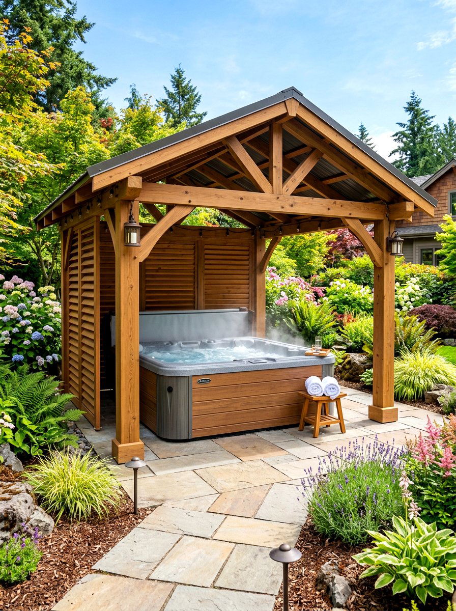 Hot tub gazebo - 30 backyard gazebo ideas