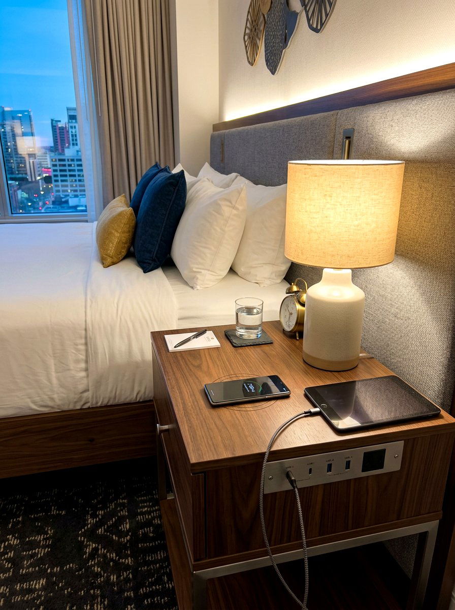 Hotel Bedside Tech - 30 hotel style bedroom ideas