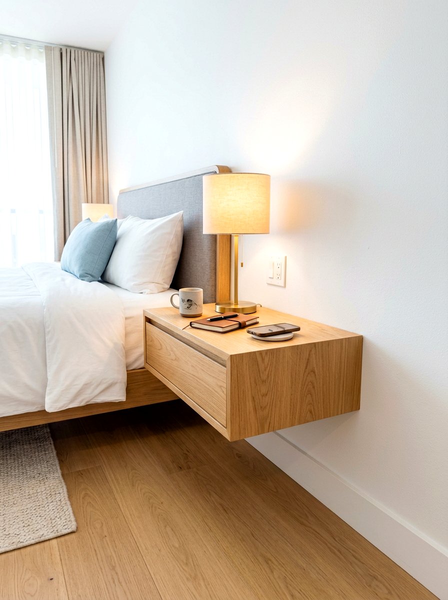 Hotel Floating Nightstand - 30 hotel style bedroom ideas