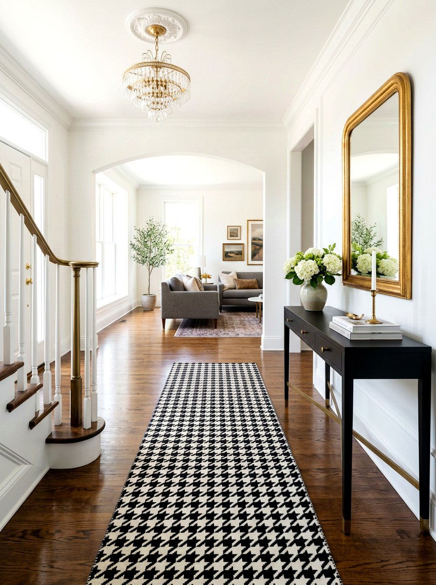 Houndstooth Entryway - 30 plaid decor ideas