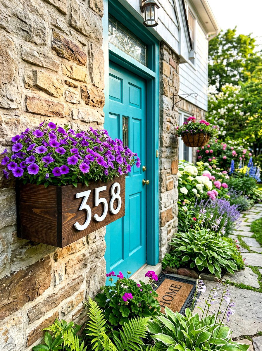 House Number Planter Box - 30 house numbers curb appeal ideas