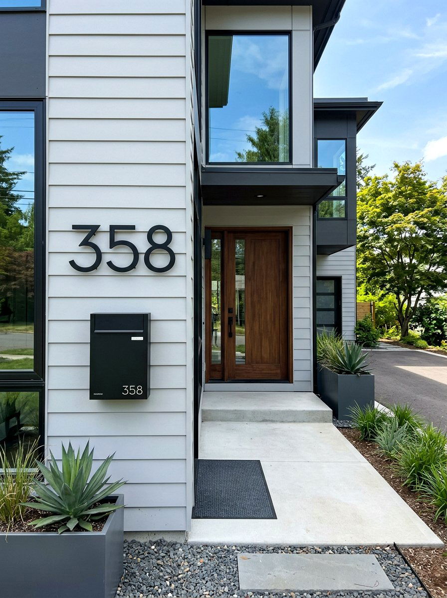 House Number Sign - 30 curb appeal ideas