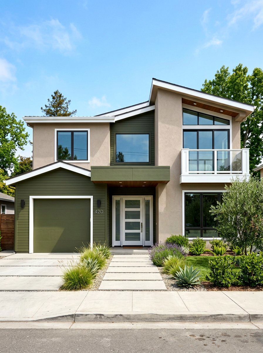 House Paint Colors - 30 asymmetrical curb appeal ideas