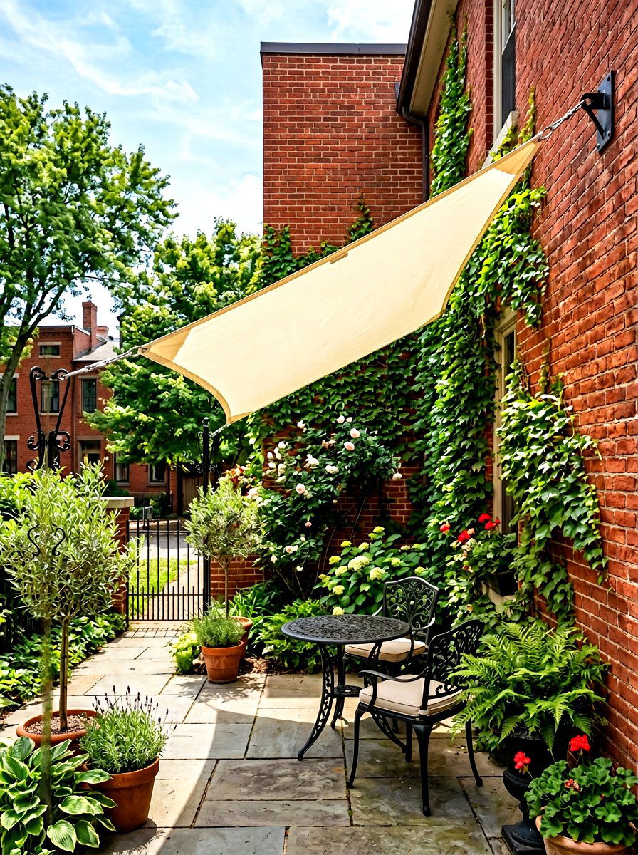 House Wall Shade Sail - 30 shade sail ideas