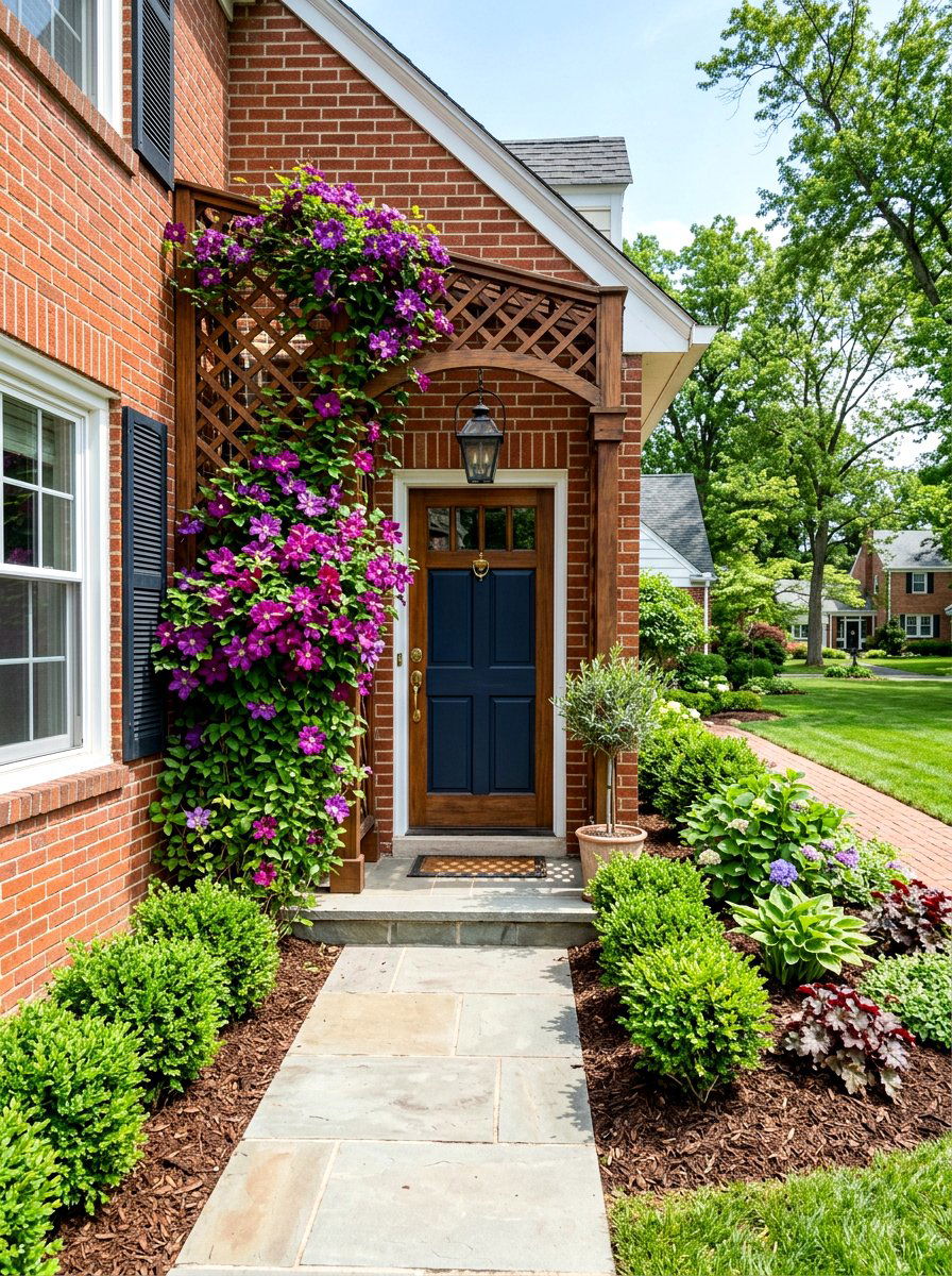 House wall trellis - 30 clematis trellis ideas