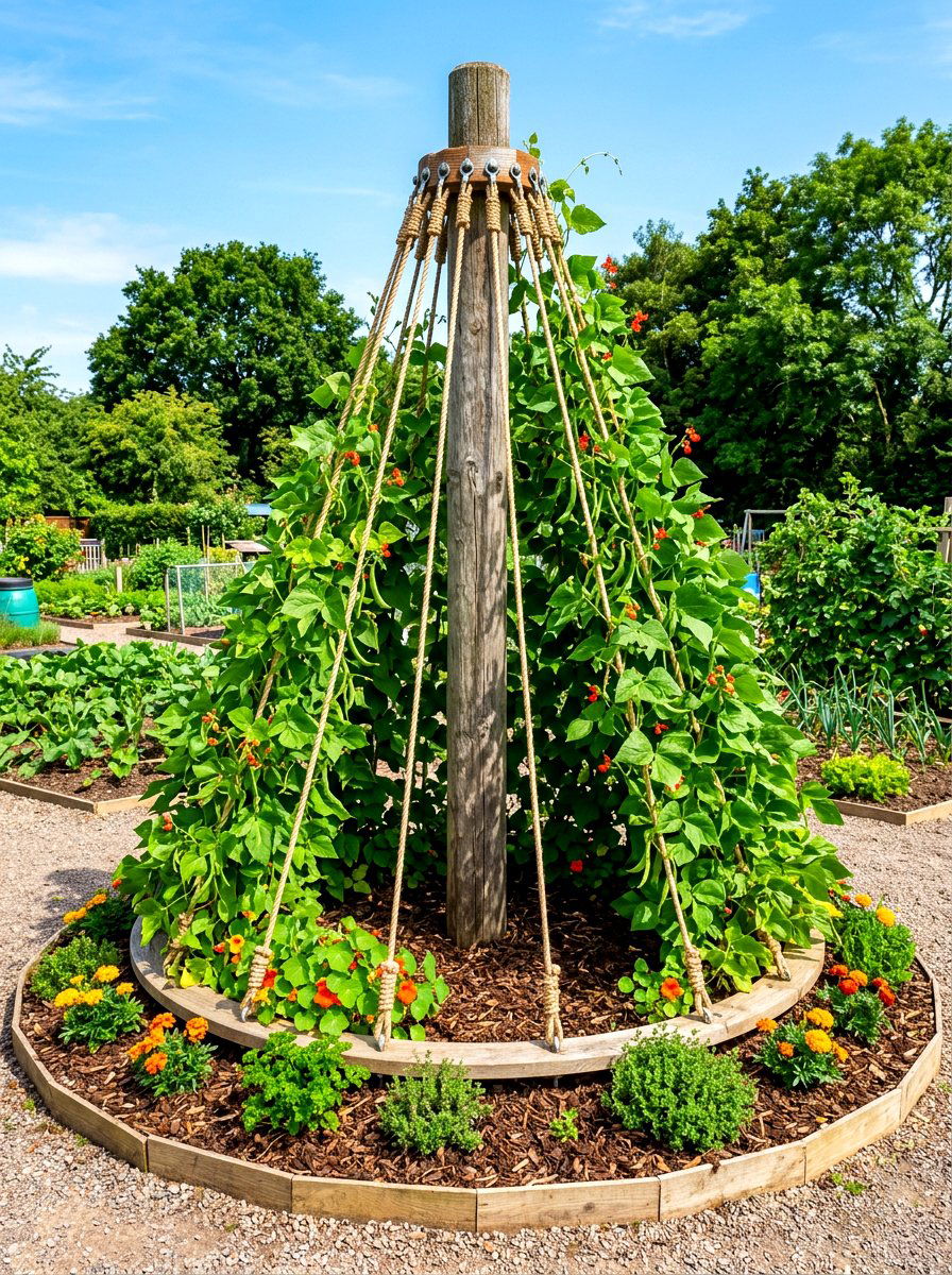 Hub Spoke Support - 30 vegetable garden trellis ideas