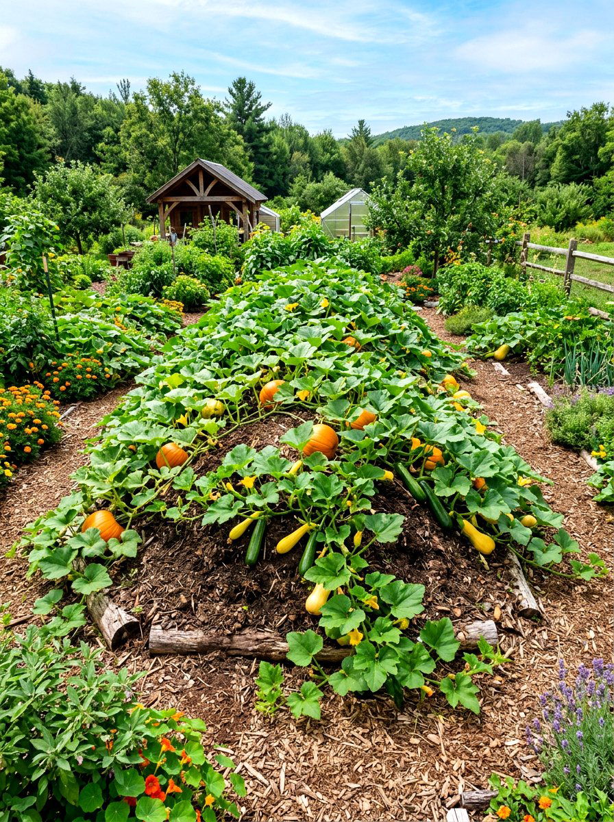 Hugelkultur Vegetable Garden - 30 budget vegetable garden ideas