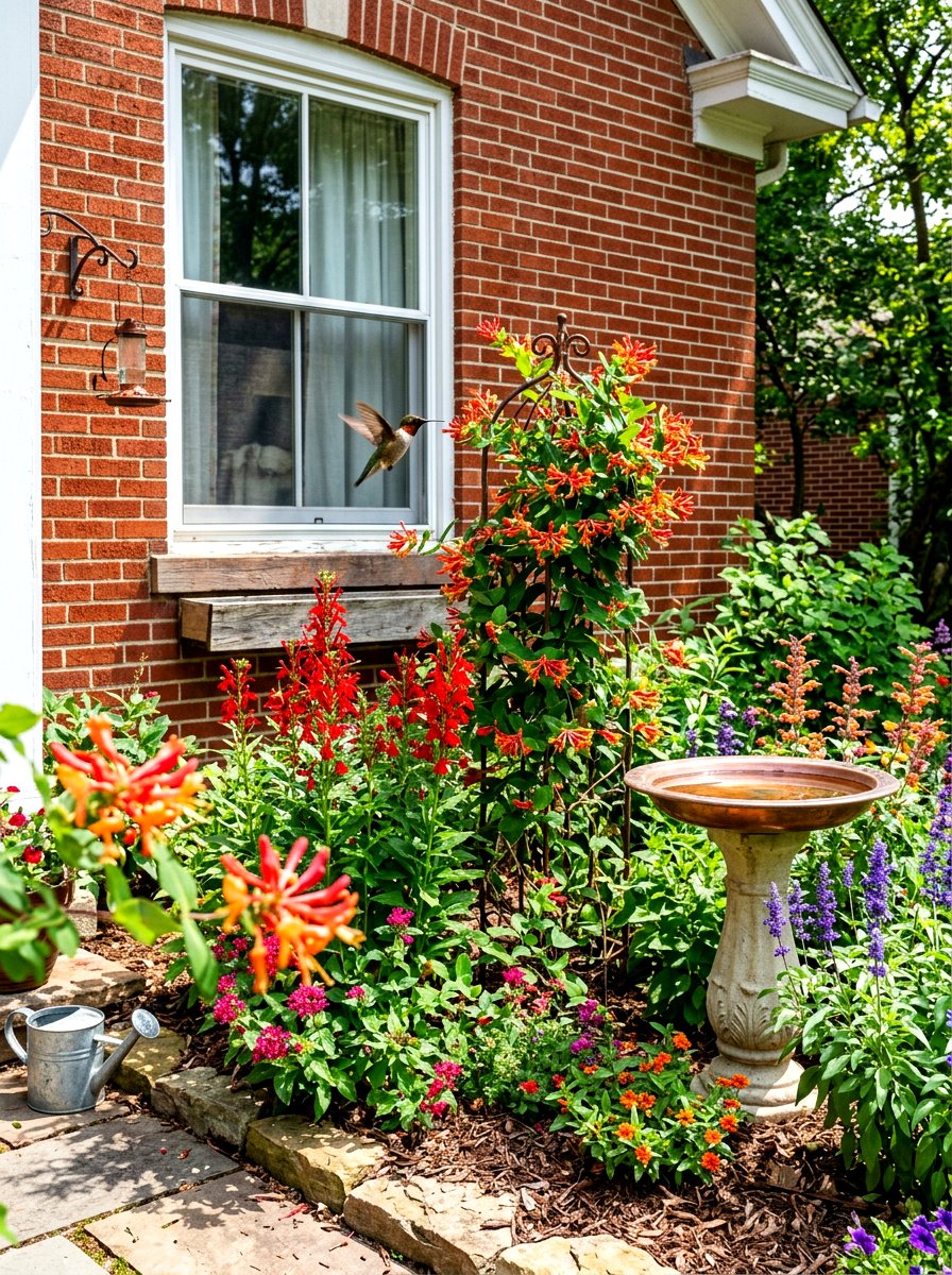 Hummingbird Flower Bed - 30 pollinator front yard ideas
