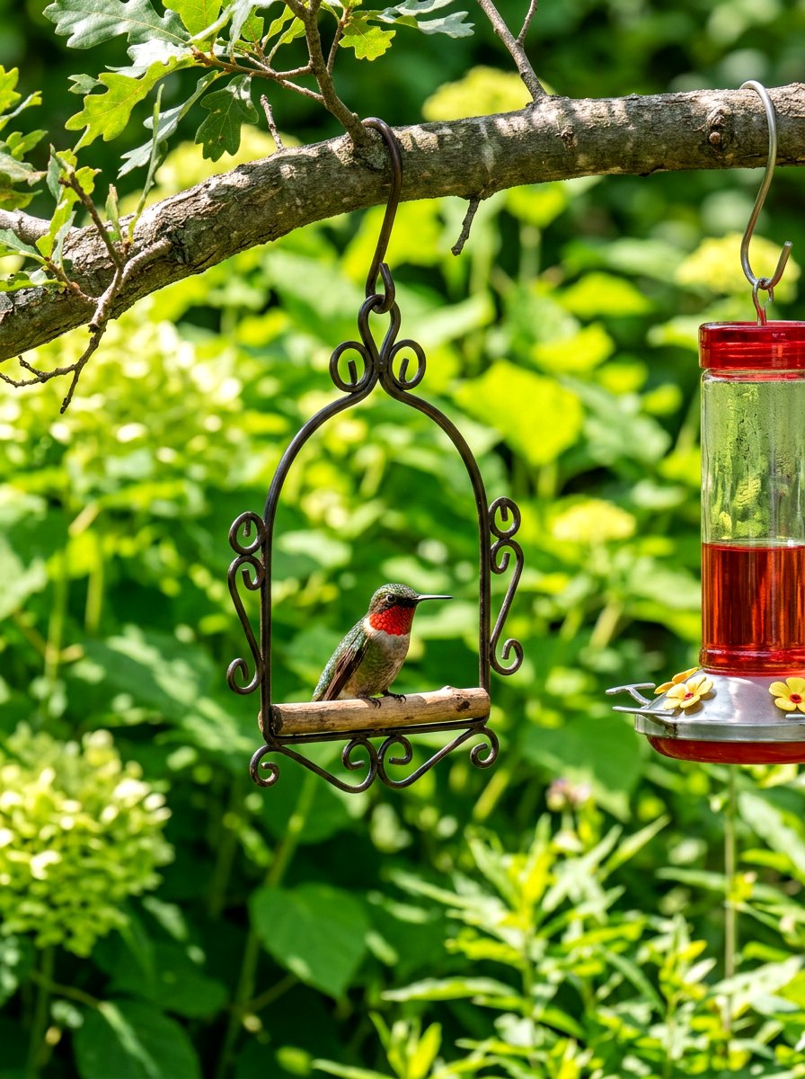 Hummingbird Swing Perch - 30 bird friendly backyard ideas