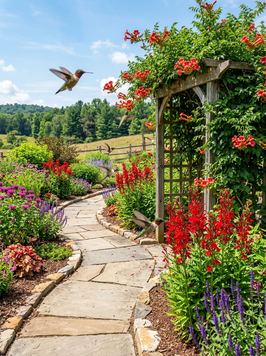Hummingbird perennial garden - 30 perennial flower bed ideas