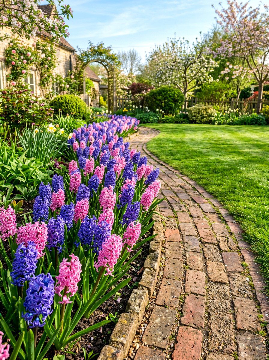 Hyacinth Spring Border - 30 fragrant pathway ideas