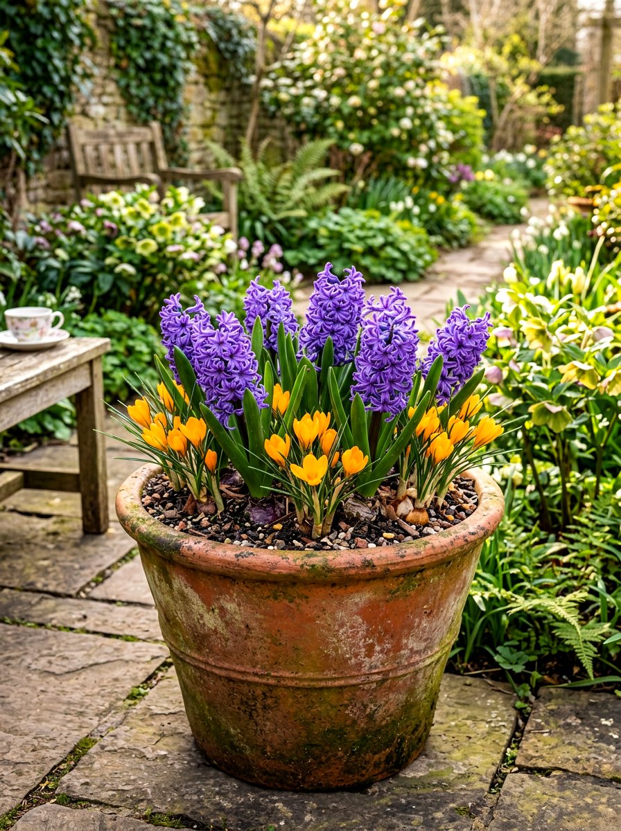 Hyacinth and crocus planter - 30 bulb layer planting ideas