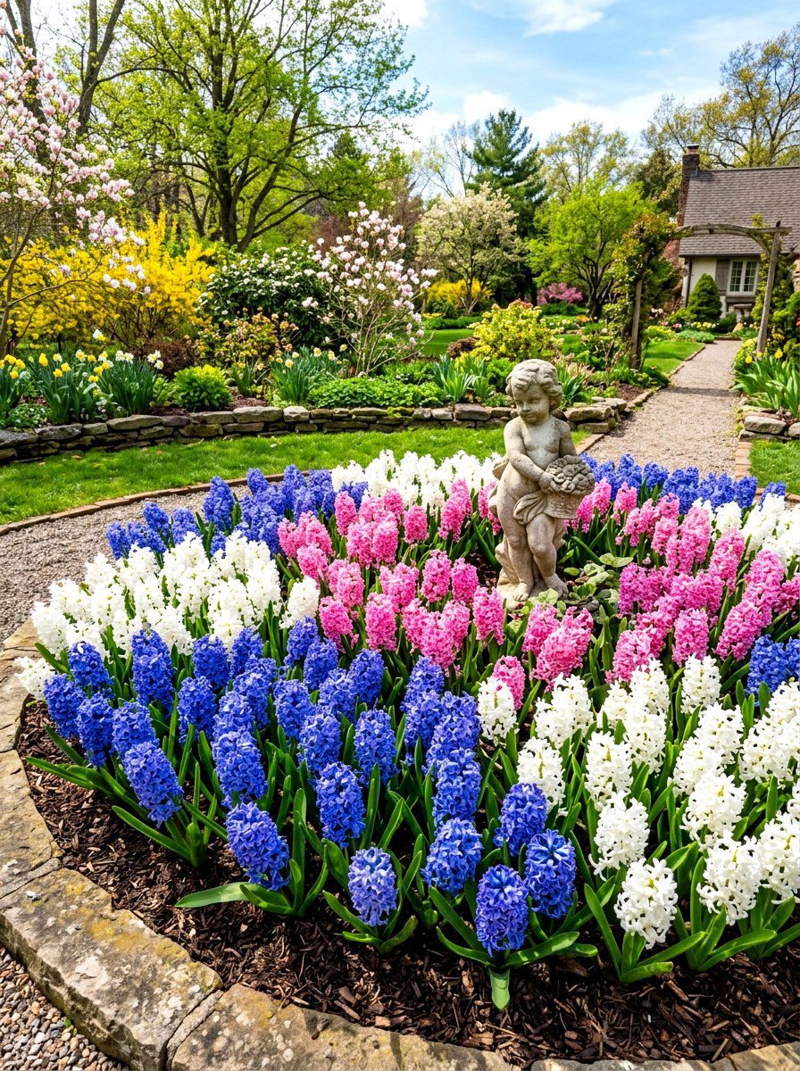 Hyacinth spring bulbs - 30 fragrance garden backyard ideas