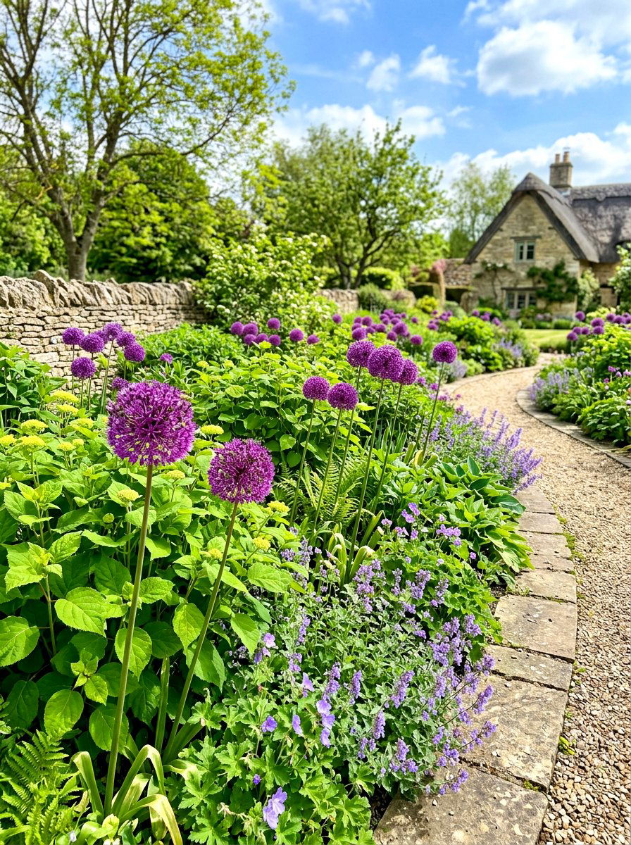 Hydrangea And Allium Spring Border - 30 hydrangea garden border ideas