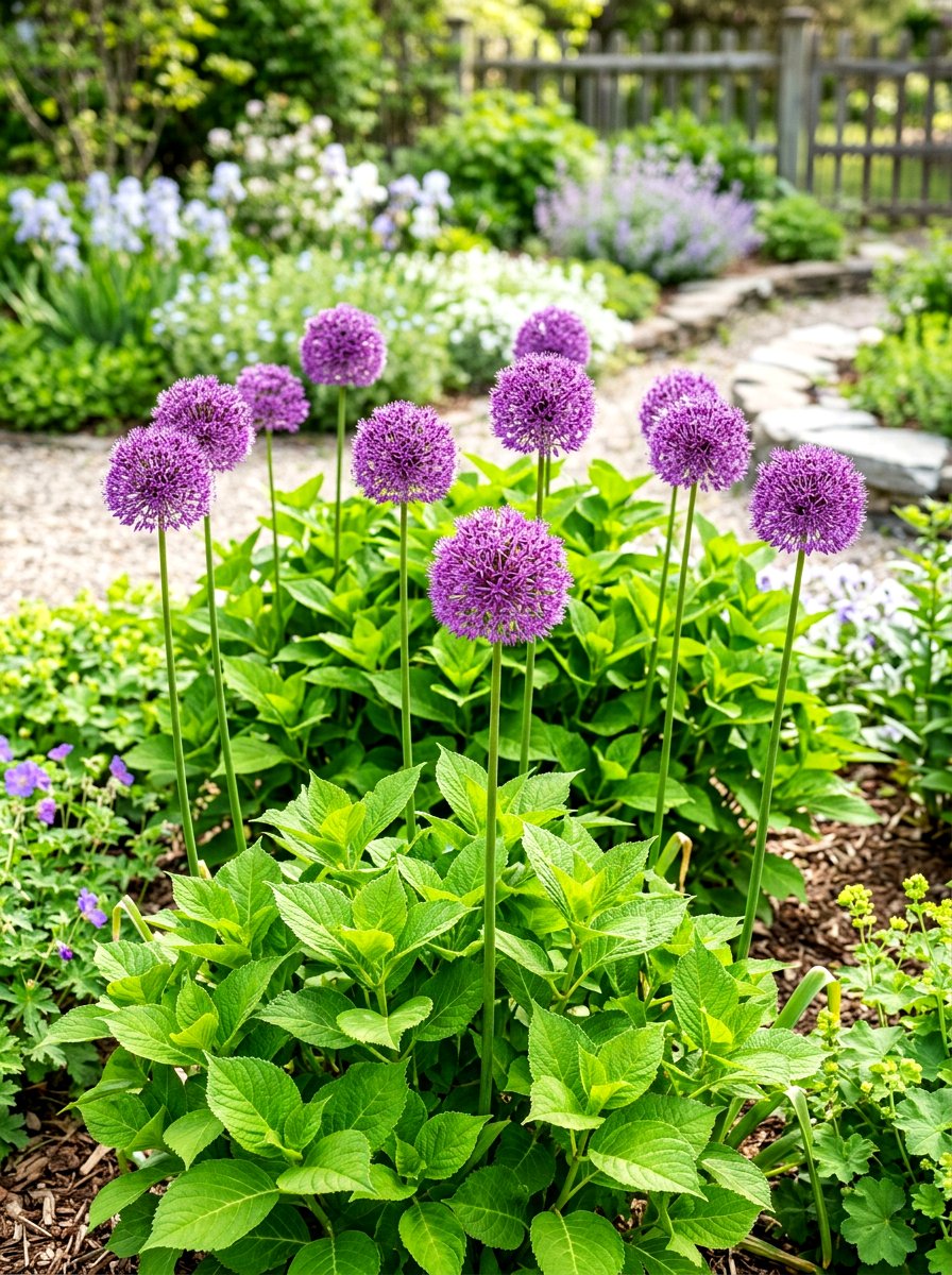 Hydrangea And Allium - 30 hydrangea foundation planting ideas