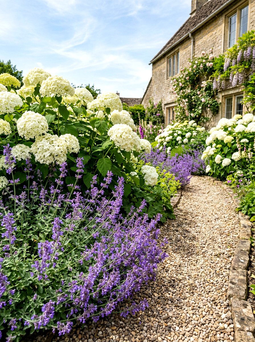 Hydrangea And Catmint Blue Border - 30 hydrangea garden border ideas