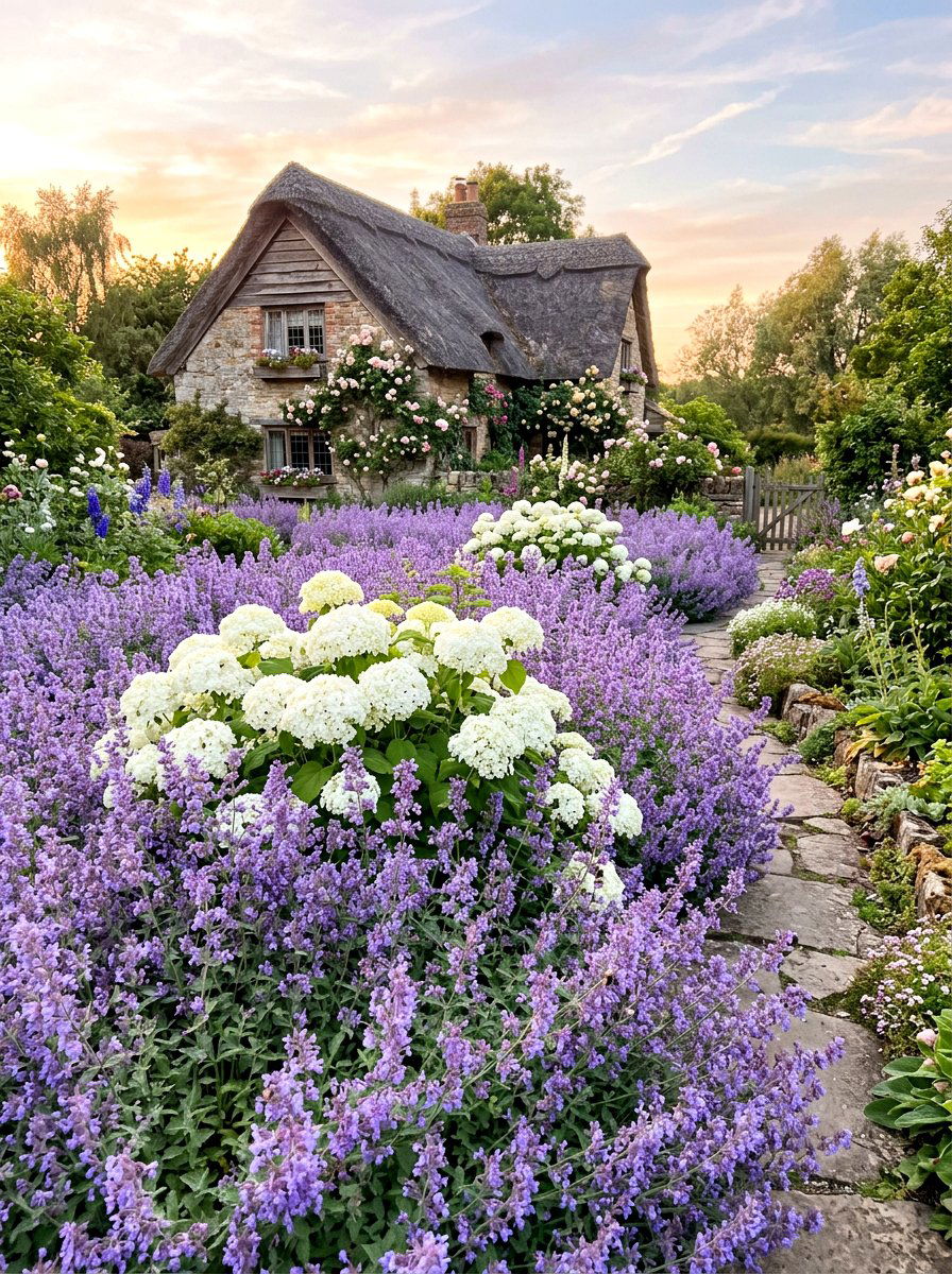 Hydrangea And Catmint - 30 hydrangea foundation planting ideas