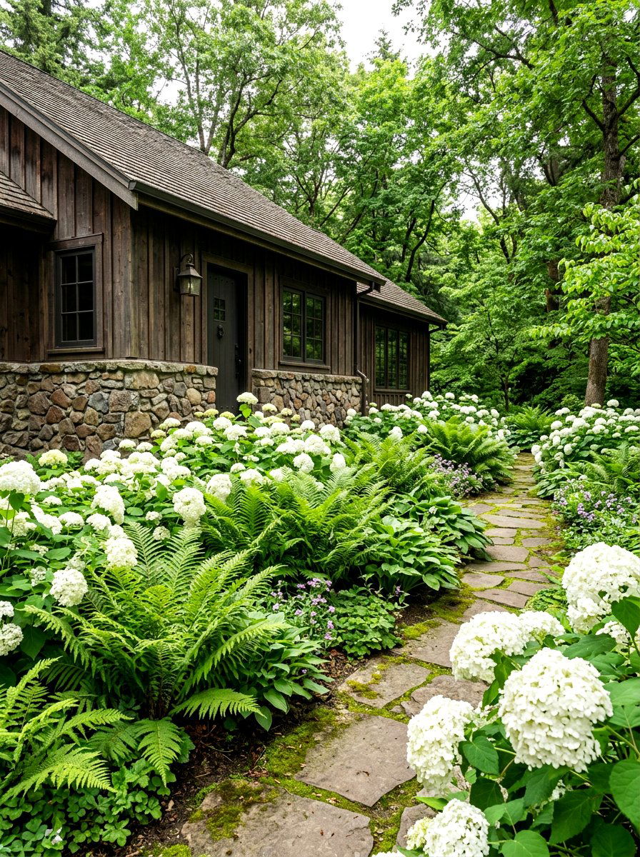 Hydrangea And Fern - 30 hydrangea foundation planting ideas