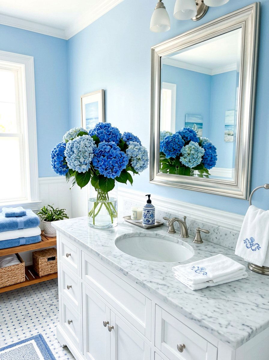 Hydrangea Bathroom Decor - 30 Hamptons bathroom ideas