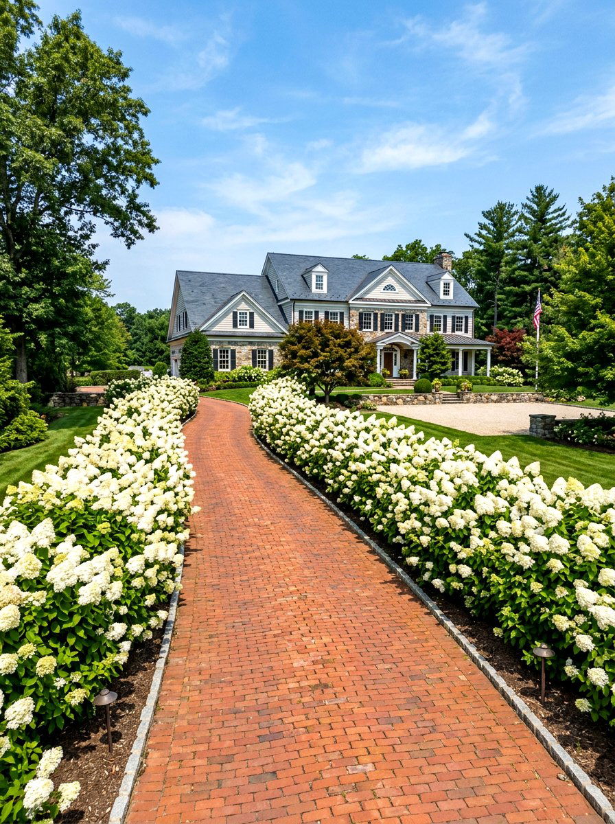 Hydrangea Driveway Border - 30 hydrangea garden ideas