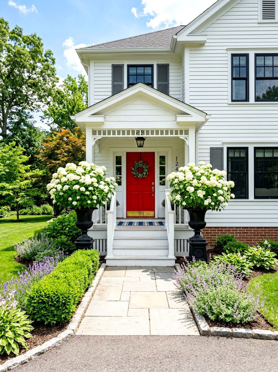 Hydrangea Entryway Curb Appeal - 30 hydrangea garden ideas