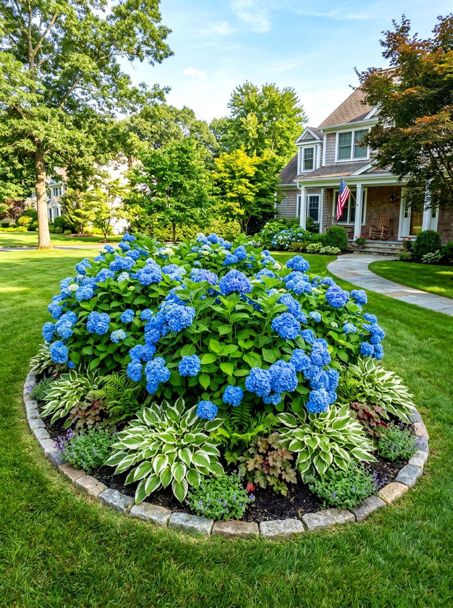 Hydrangea Front Yard Island Bed - 30 front yard island bed ideas