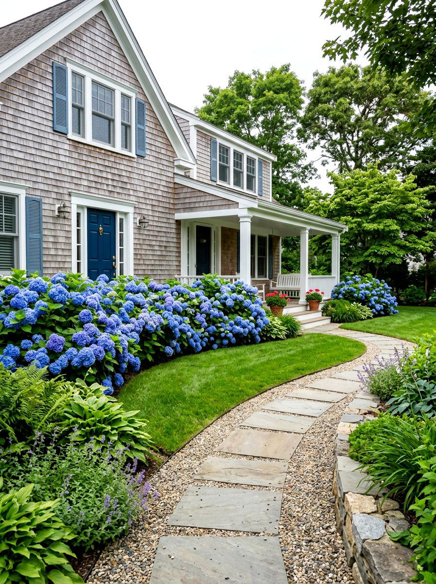 Hydrangea Front Yard Planting - 30 simple front yard ideas