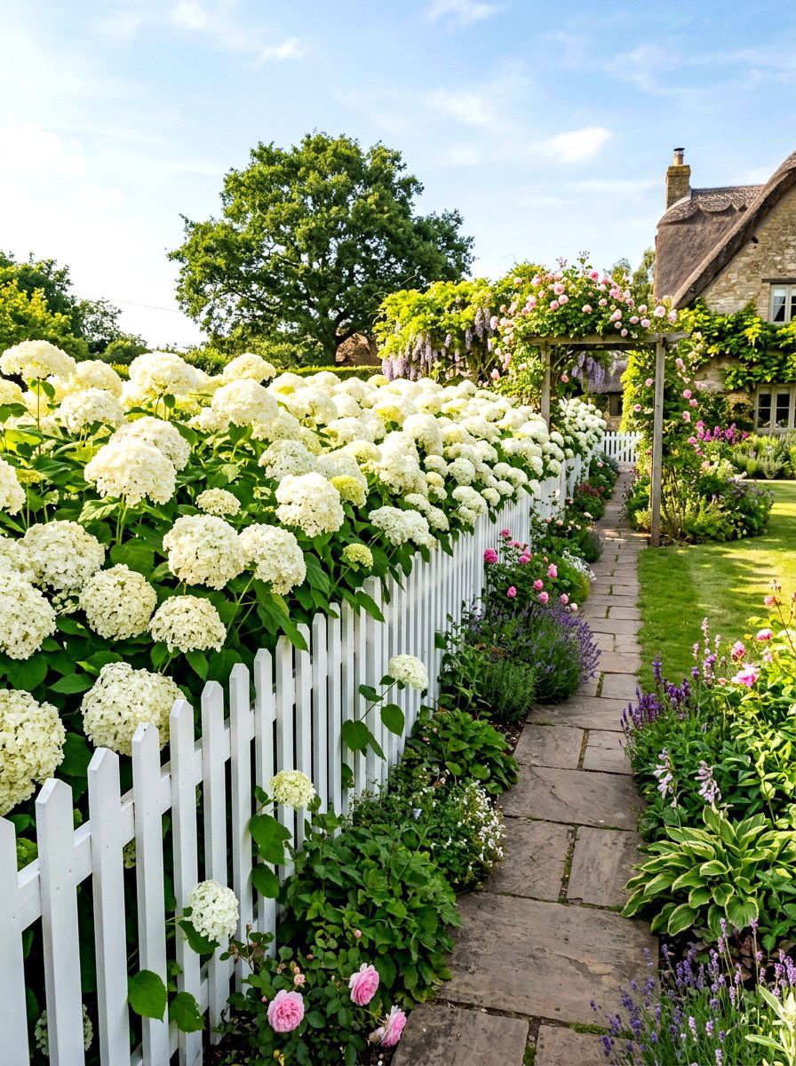 Hydrangea Hedge - 30 formal garden ideas