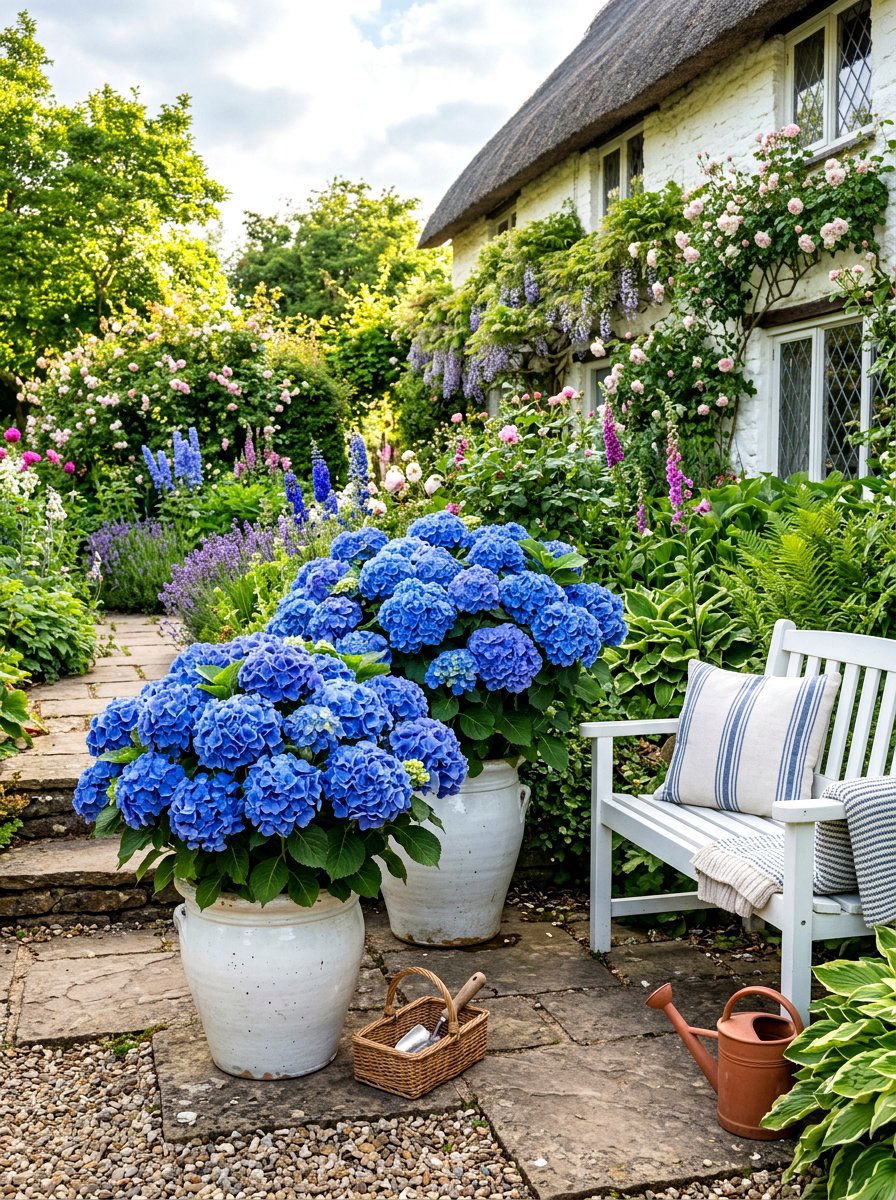 Hydrangea Patio Pots - 30 patio plant ideas
