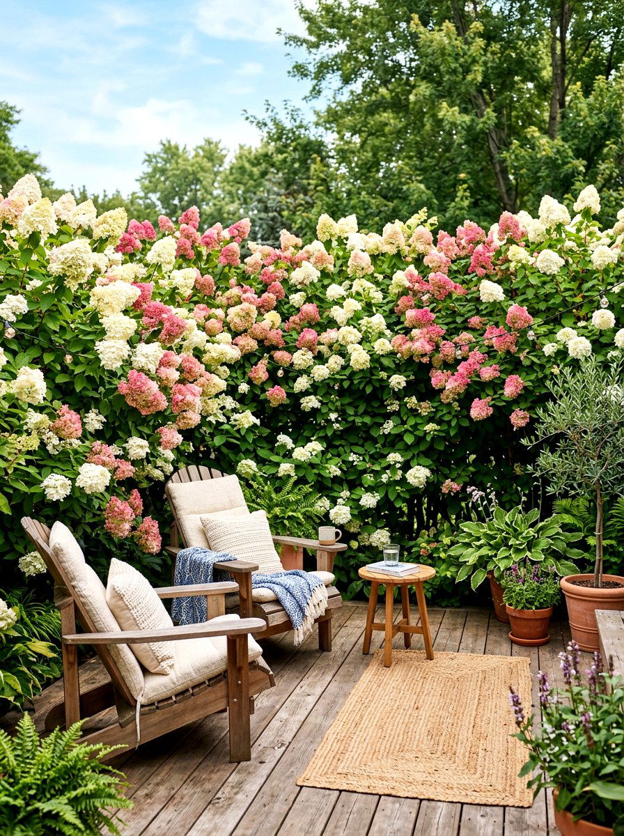 Hydrangea Privacy Screen - 30 hydrangea garden ideas