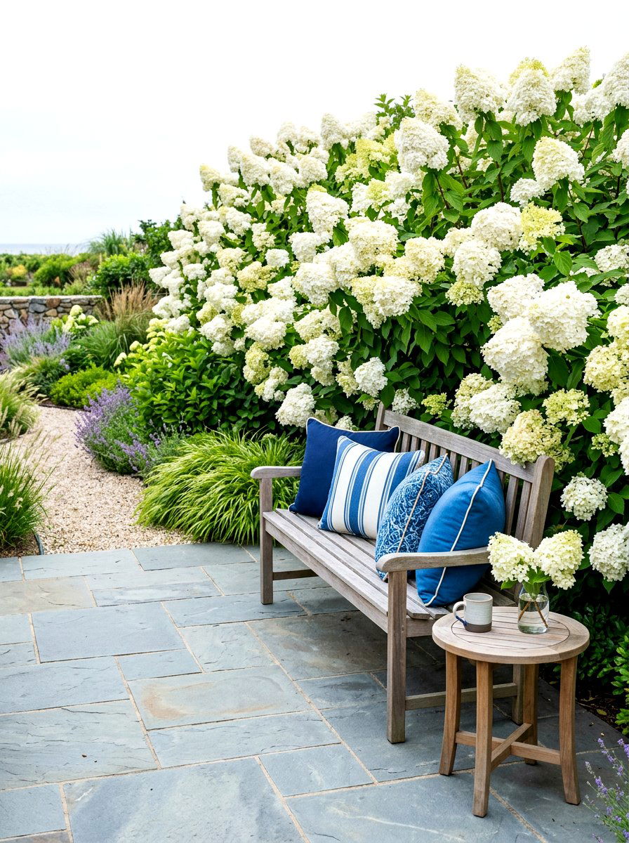 Hydrangea Screening - 30 backyard privacy hedge ideas