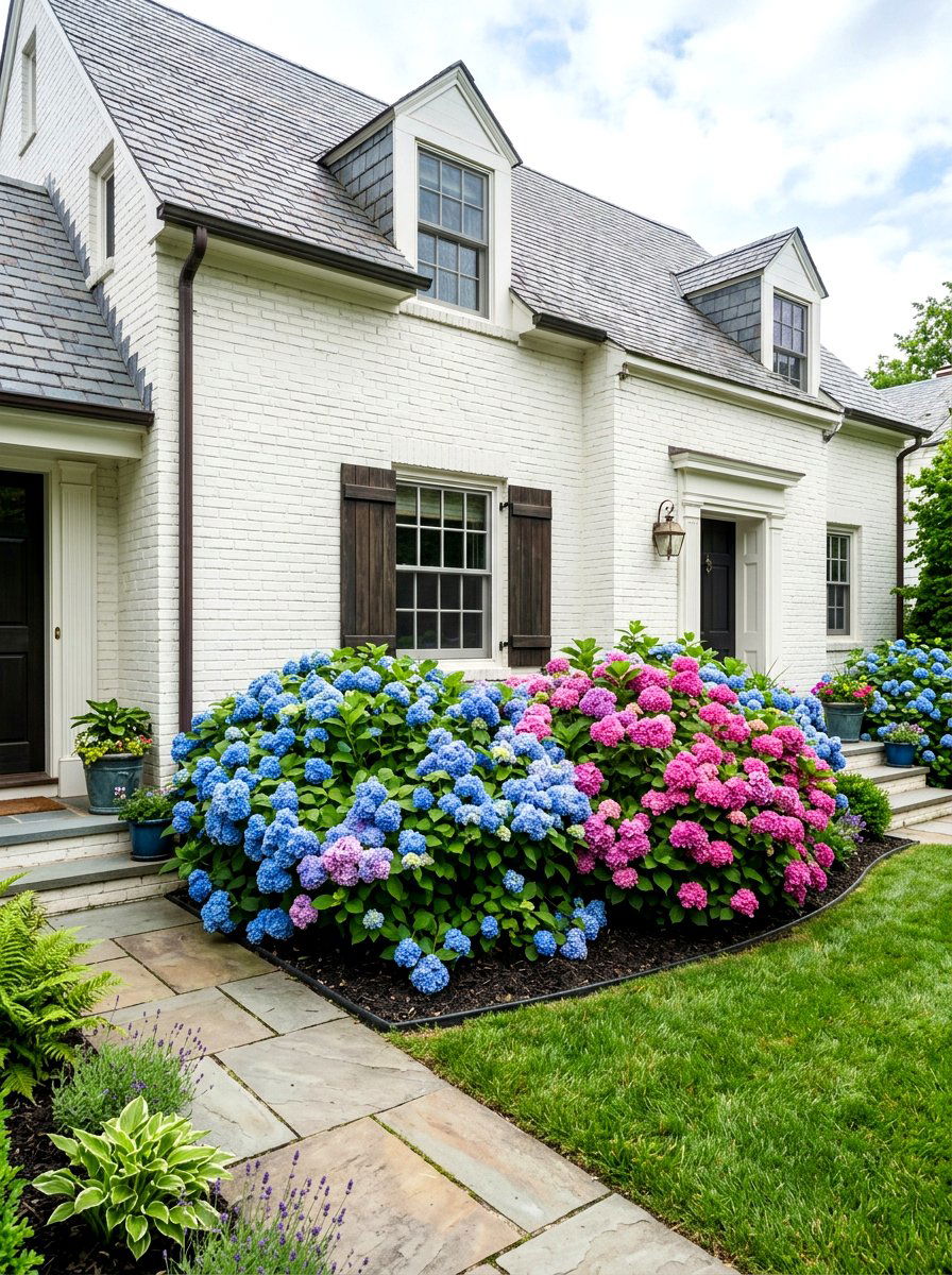 Hydrangea Shrub Beds - 30 flower bed plant ideas