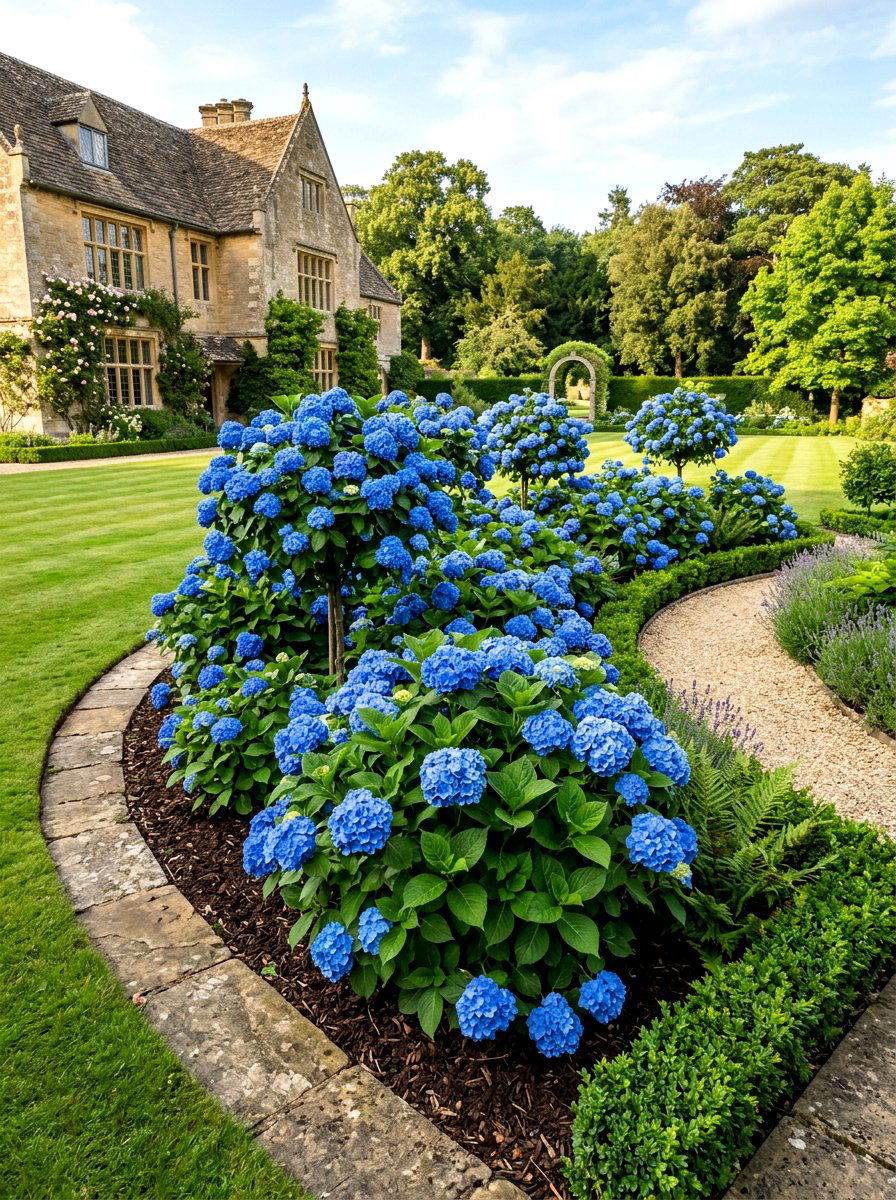 Hydrangea Tree Bed - 30 tree ring flower bed ideas