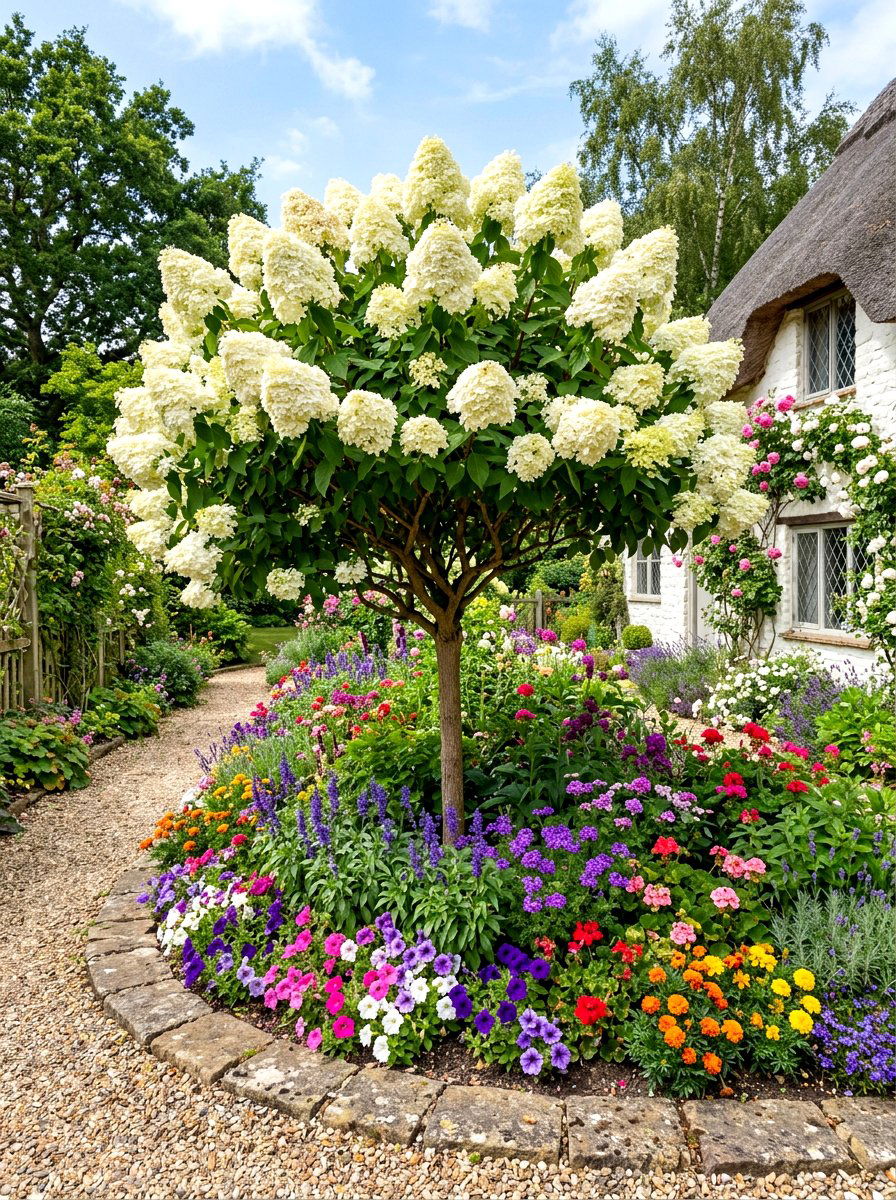 Hydrangea Tree Flower Bed - 30 ornamental tree landscaping ideas