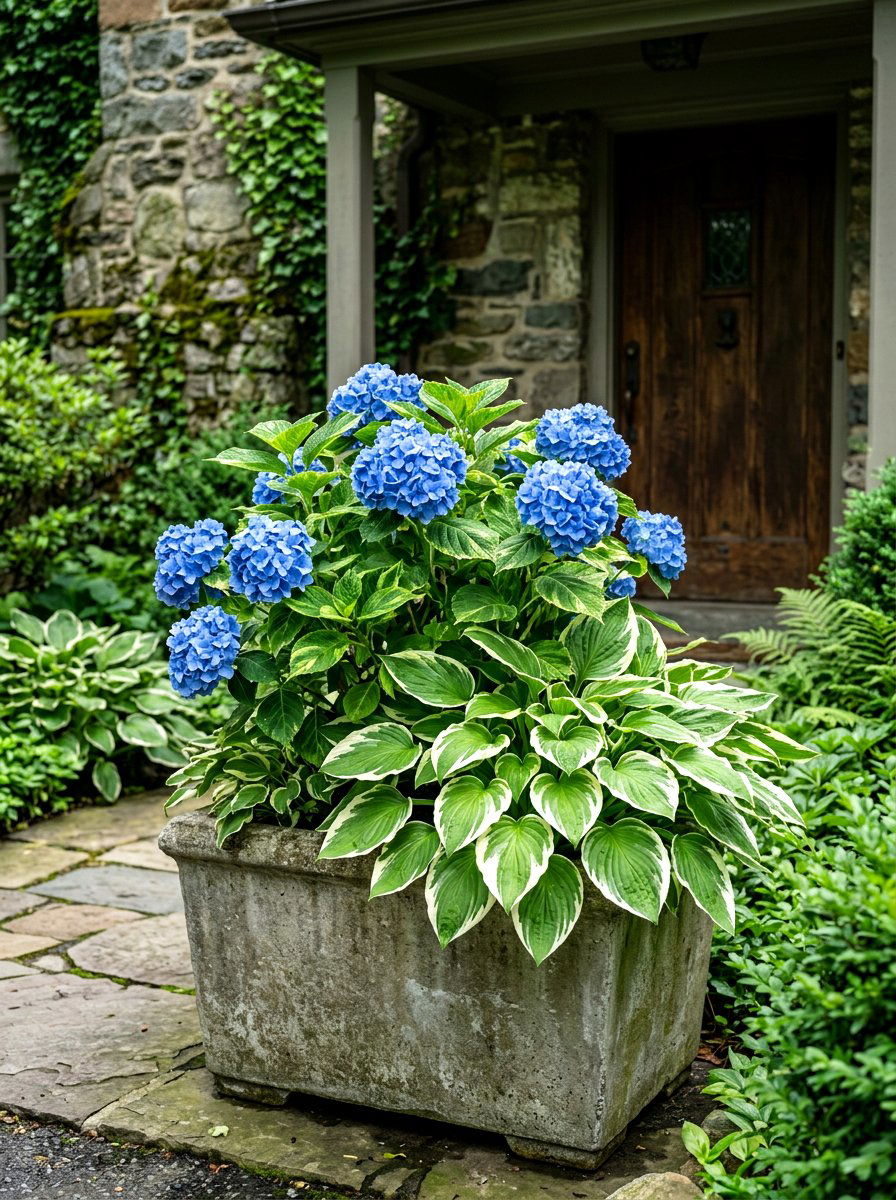 Hydrangea With Hosta For Shade - 30 hydrangea porch planter ideas