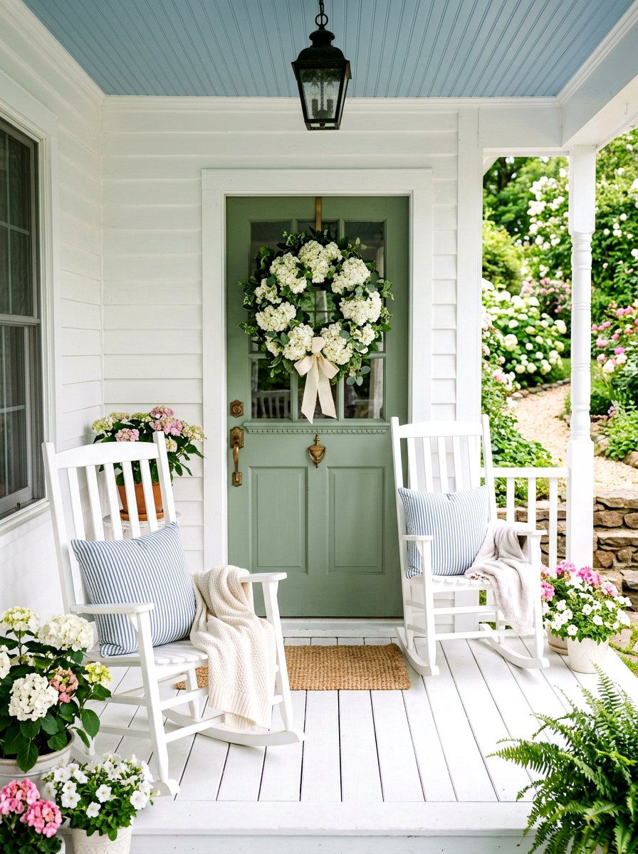 Hydrangea Wreath - 30 door wreath ideas