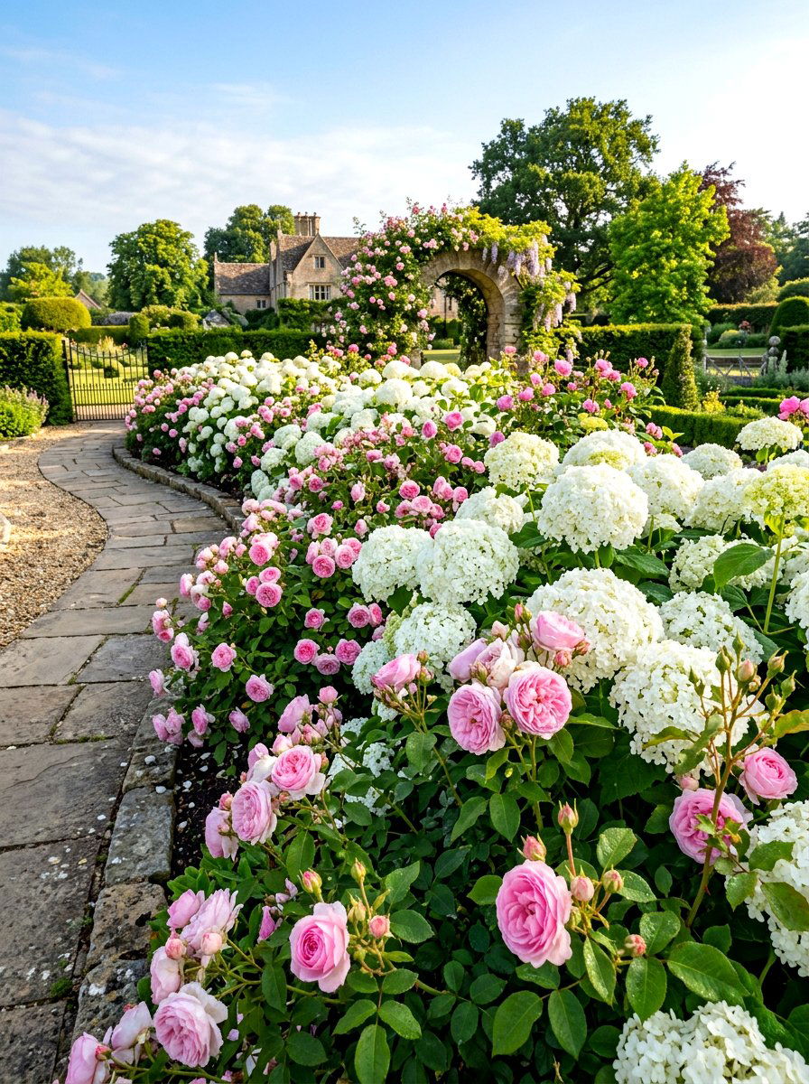 30 Hydrangea Border Ideas for Blooms and Stunning Curb Appeal